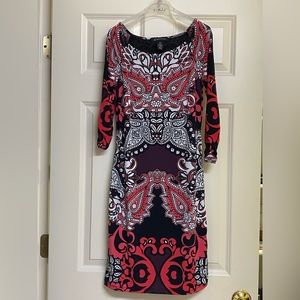 Cocktail dress by INC In black and pink.